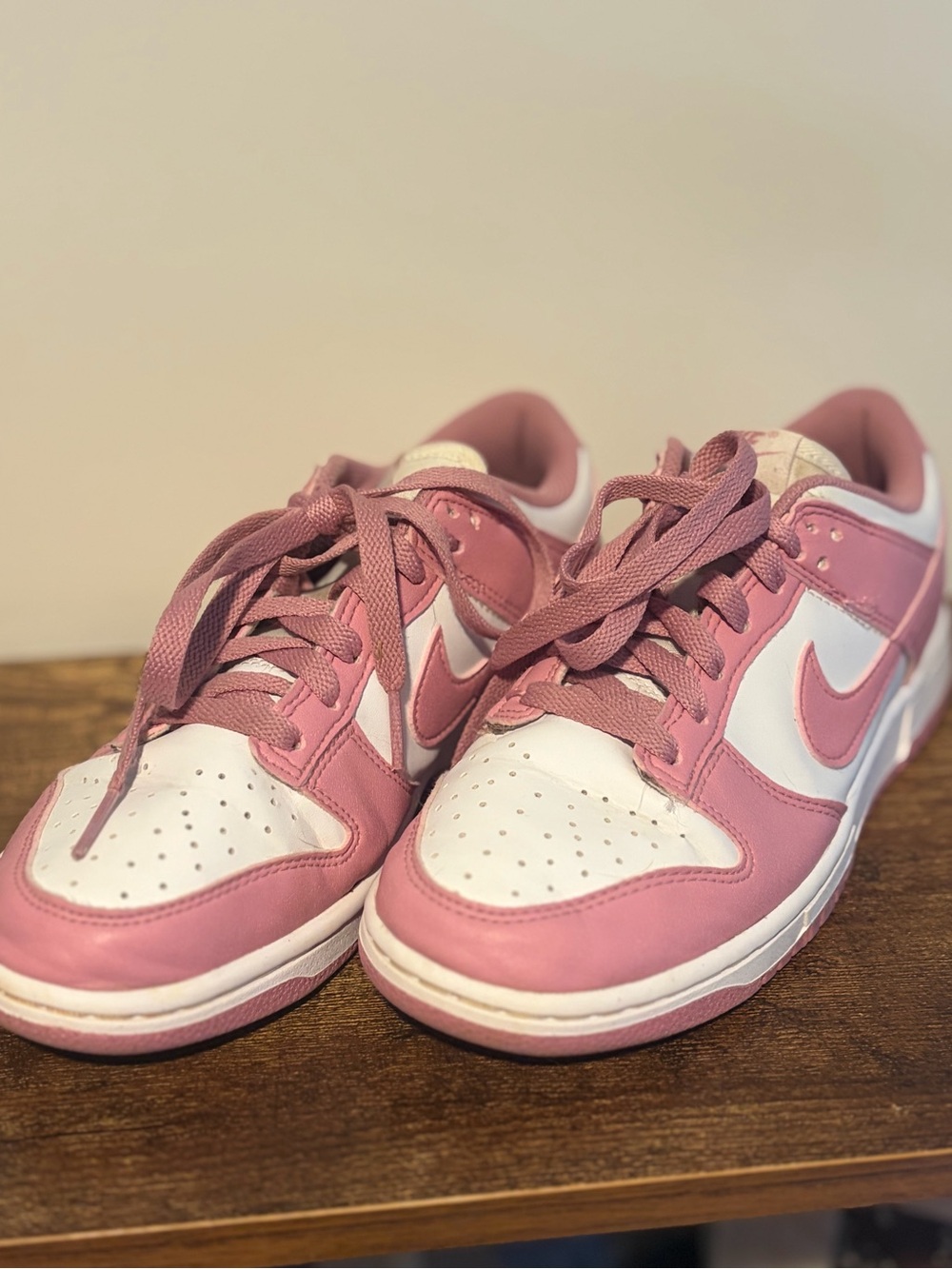 Nike Women's Pink & White Low-Top Dunk Sneakers